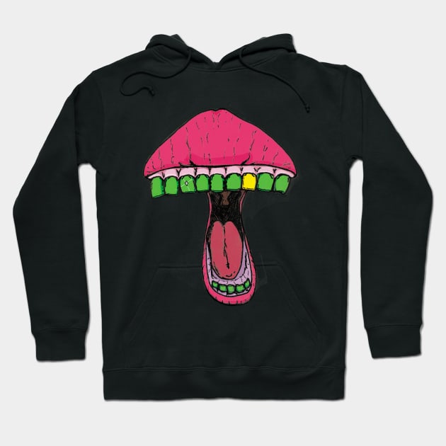 Mushroom Mouth Trippy Shroom Hoodie by Stick em Up